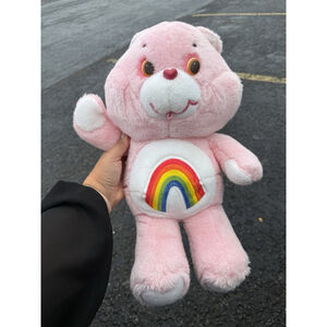 Vintage 1983 American Greetings Pink Cheer Care Bear Plush 16" Rainbow Vntg